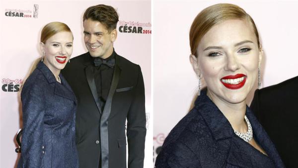 Scarlett Johansson and fiance Romain Dauriac appear at the Cesar Film Awards in Paris on Feb. 28, 2014. The actress received an honorary award for her film work. It was reported on March 3 that she is pregnant. This would be the actress first child. - Provided courtesy of Franck Leguet / ABACA / Startraksphoto.com Scarlett Johansson and fiance Romain Dauriac appear at the Cesar Film Awards in Paris on Feb. 28, 2014. The actress received an honorary award for her film work. It was reported on March 3 that she is pregnant. This would be the actress first child. - Provided courtesy of Franck Leguet / ABACA / Startraksphoto.com