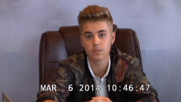 Justin Bieber appears in a video deposition in Miami on March 6, 2014, stemming from a civil assault case filed against him by a former bodyguard. - Provided courtesy of Miami Universal Court Reporting Office
