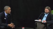 Zach Galifinakis interviews President Barack Obama on his online show Between Two Ferns. The video was posted on FunnyOrDie.com on March 11, 2014. - Provided courtesy of FunnyOrDie.com