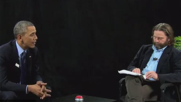 Zach Galifinakis interviews President Barack Obama on his online show Between Two Ferns. The video was posted on FunnyOrDie.com on March 11, 2014. - Provided courtesy of FunnyOrDie.com