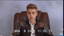 Justin Bieber appears in a video deposition on March 6, 2014, stemming from a civil assault case filed against him by a former bodyguard. - Provided courtesy of none / Miami Universal Court Reporting Office