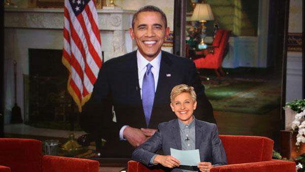 President Barack Obama appears on The Ellen DeGeneres Show on March 20, 2014. - Provided courtesy of Warner Bros. Television