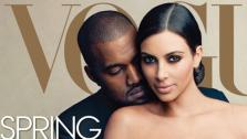 Kim Kardashian and Kanye West appear on the cover of Vogues April 2014 issue. - Provided courtesy of VOGUE/Annie Leibovitz