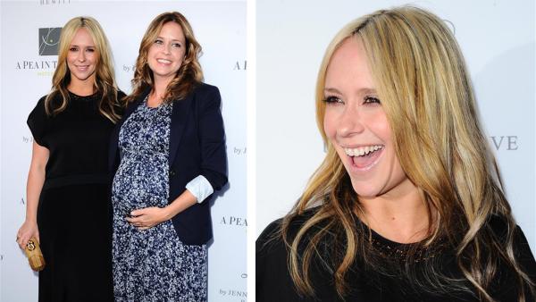 A blonde Jennifer Love Hewitt and Jenna Fischer, who is pregnant, appear the launch of Hewitts maternity fashion collection, L By Jennifer Love Hewitt, in California on April 1, 2014. Hewitt gave birth to her first child, a baby girl, in November 2013. - Provided courtesy of Sara De Boer / Startraksphoto.com
