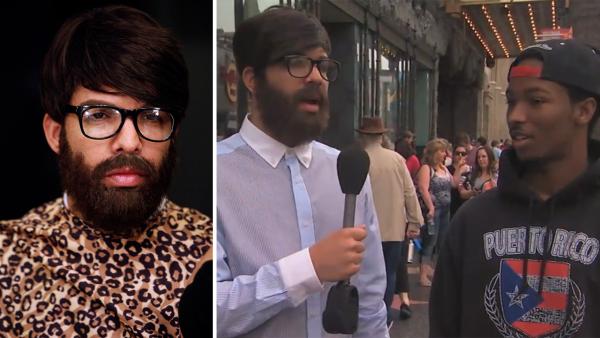 Rapper Drake dons a disguise before heading out to talk to people on the streets of Hollywood, California as part of an I Witness News segment taped for ABCs Jimmy Kimmel Live! that aired on April 10, 2014. - Provided courtesy of ABC Photo / Randy Holmes Rapper Drake dons a disguise before heading out to talk to people on the streets of Hollywood, California as part of an I Witness News segment taped for ABCs Jimmy Kimmel Live! that aired on April 10, 2014. - Provided courtesy of ABC Photo / Randy Holmes