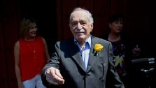 Gabriel Garcia Marquez, a Nobel Prize-winning novelist and journalist, died at age 87 on April 17, 2014. He is pictured here greeting fans outside his home on his birthday in Mexico City on March 6, 2014. - Provided courtesy of AP Photo / Eduardo Verdugo