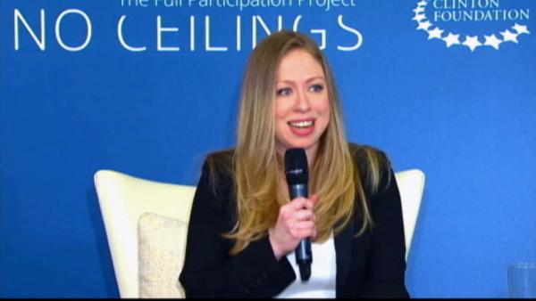 Chelsea Clinton appears at the Tribeca Film Festival on April 17, 2014.