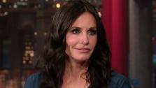 Courteney Cox appears on The Late Show with David Letterman on April 21, 2014. - Provided courtesy of CBS