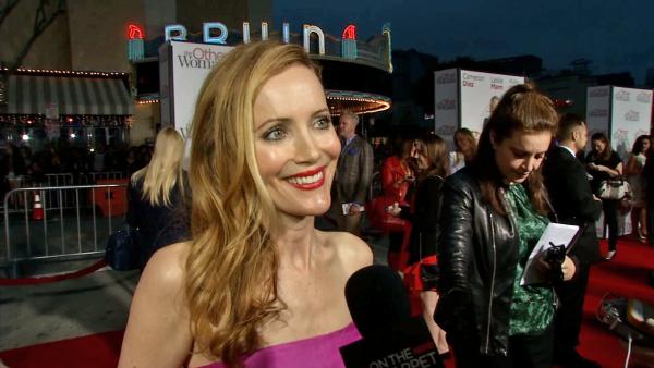 Leslie Mann appears in an interview with OTRC.com at the premiere of The Other Woman on April 21, 2014.
