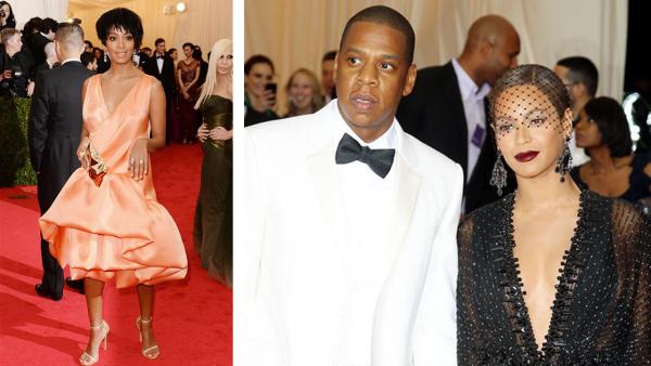 Solange Knowles and sister Beyonce and her husband Jay Z appear at the Metropolitan Museum of Arts 2014 Costume Institute Benefit gala, celebrating Charles James: Beyond Fashion, in New York on May 5, 2014. - Provided courtesy of Richard Young / REX / Marion Curtis / Startraksphoto.com Solange Knowles and sister Beyonce and her husband Jay Z appear at the Metropolitan Museum of Arts 2014 Costume Institute Benefit gala, celebrating Charles James: Beyond Fashion, in New York on May 5, 2014. - Provided courtesy of Richard Young / REX / Marion Curtis / Startraksphoto.com