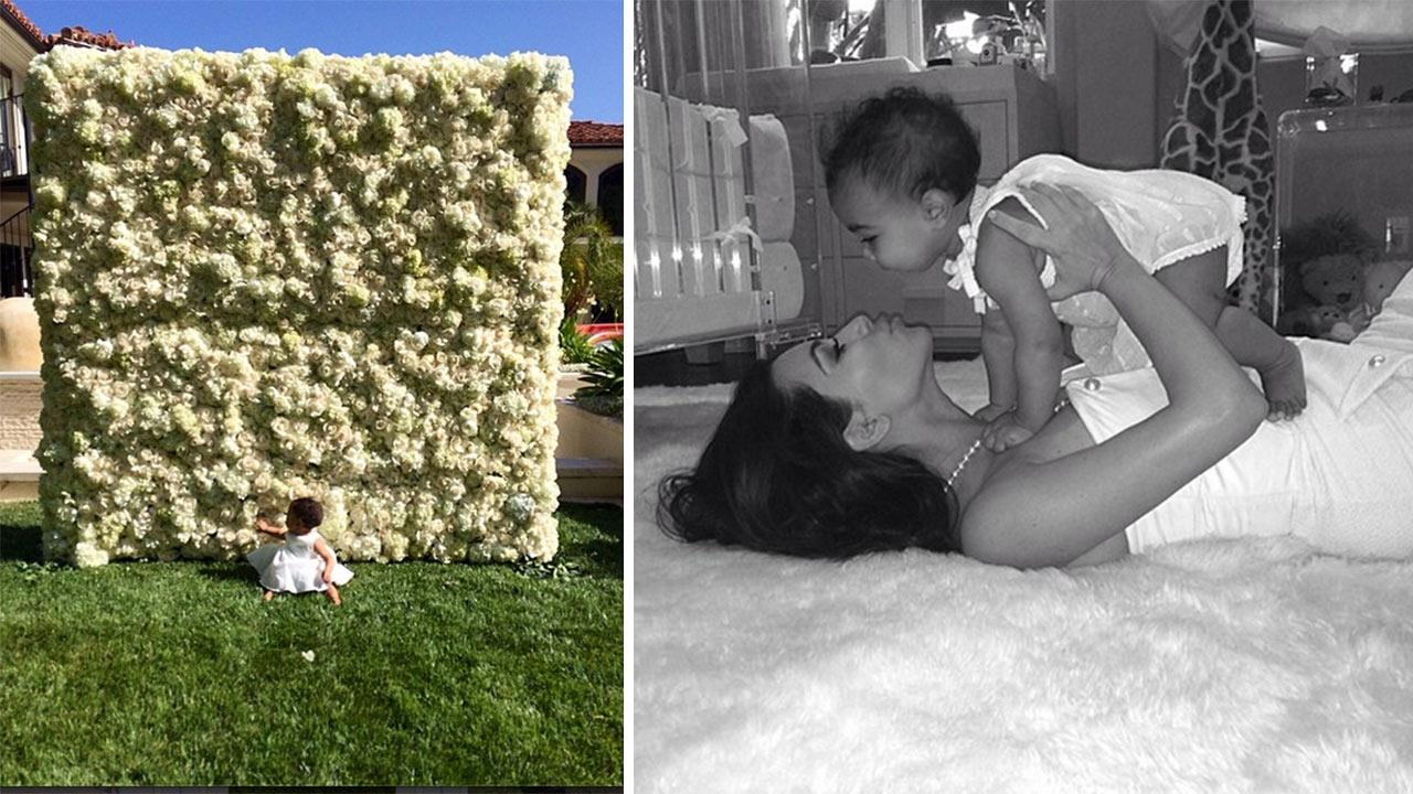 Listen To North West Coo In Video Of Kim Kardashian 39 S Mother Otrc Kim Kardashian S Baby North West Is Heard In Video Of Flower Wall Kanye Gift