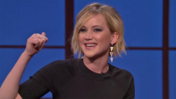 Jennifer Lawrence said on Late Night with Seth Meyers on an episode that aired on May 21, 2014 that she threw up at an Oscars after party co-hosted by Madonna. - Provided courtesy of NBC