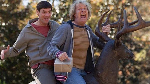 Jim Carrey and Jeff Daniels appear in a scene from Dumb and Dumber To. - Provided courtesy of Universal Pictures Jim Carrey and Jeff Daniels appear in a scene from Dumb and Dumber To. - Provided courtesy of Universal Pictures