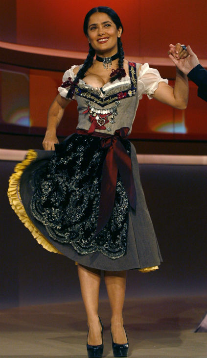 Salma Hayek appears in a traditional Bavarian...