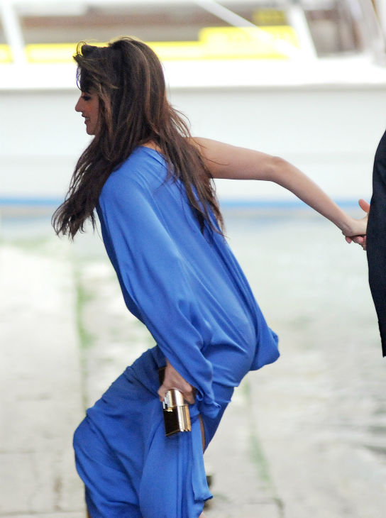 Penelope Cruz arrives for the wedding ceremony...