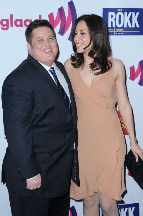 Chaz Bono, at left, and Jennifer Ella arrive to...