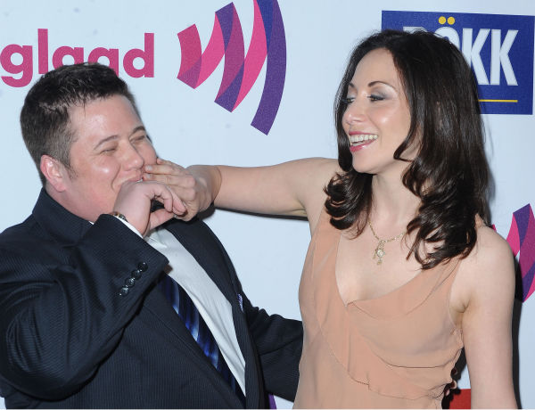 Chaz Bono, at left, and Jennifer Ella arrive to The 22nd Annual Glaad Media Awards on Sunday April 10, 2011, at at The Westin Bonaventure in Los Angeles, Calif.