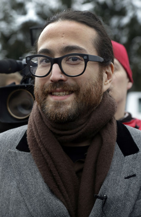 Sean Lennon at a news conference during a bus tour to visit fracking sites in Pennsylvania during a tour of natural gas drilling sites on Jan. 17, 2013.