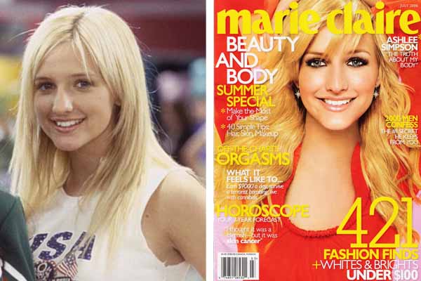 Pictured: To the left, Ashlee Simpson appears in...