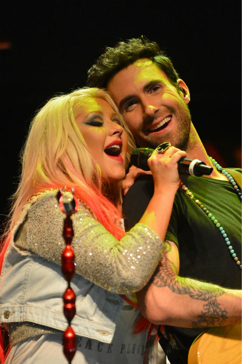 'The Voice' coaches Christina Aguilera and Adam...