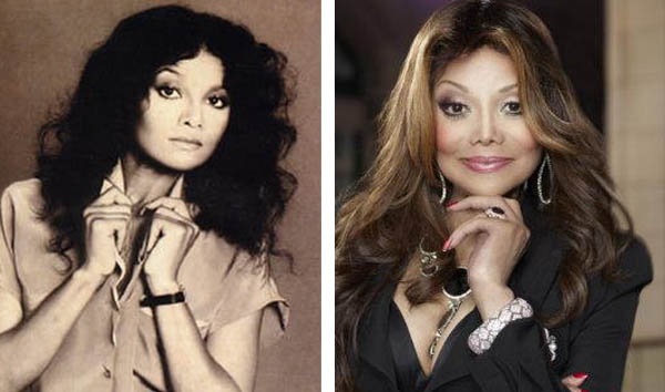 Pictured: To the left, La Toya Jackson appears...