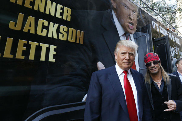 Bret Michaels and Donald Trump appear at an...