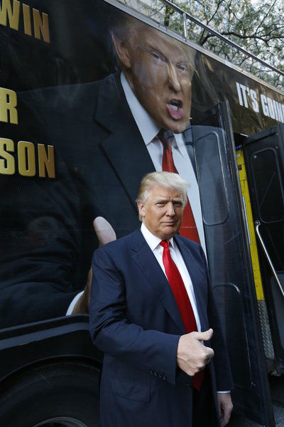 Donald Trump appears at an event announcing the...