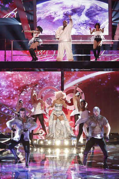 Christina Aguilera performs her new single 'Make...