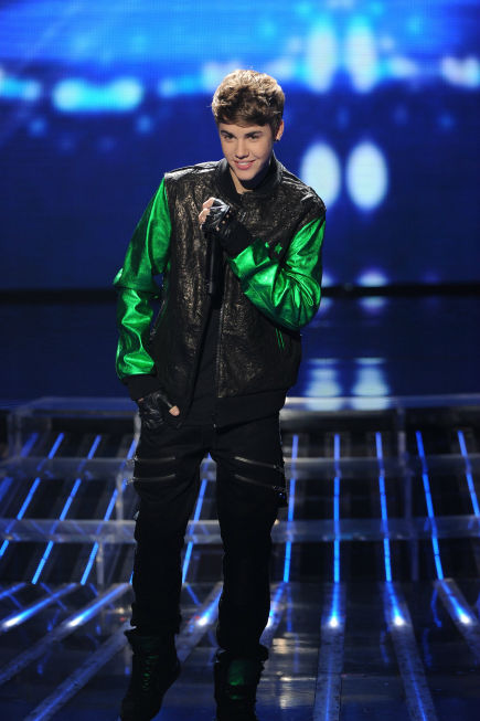 Justin Bieber performs on 'The X Factor' finale...
