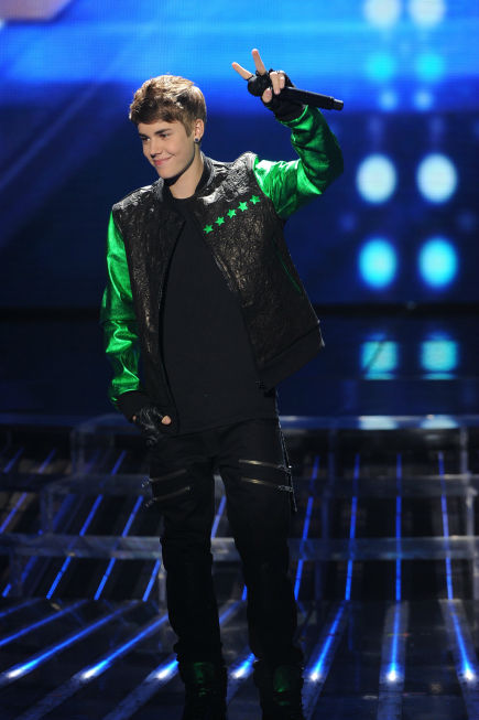 Justin Bieber performs on 'The X Factor' finale...