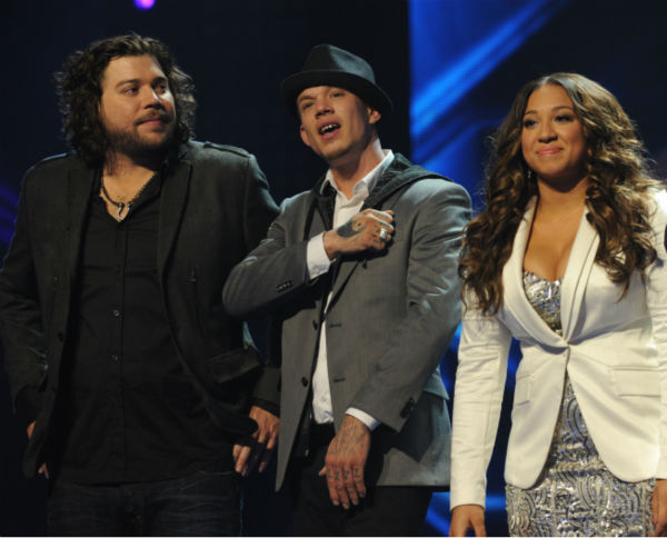 L-R: Top three finalists Josh Krajcik, Melanie...