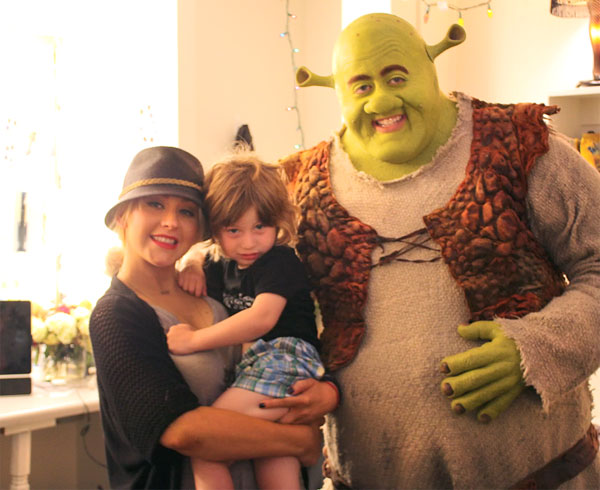 Christina Aguilera appears with her son Max and...