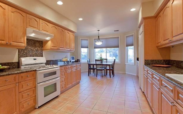The kitchen inside the Hollywood Hills home of...