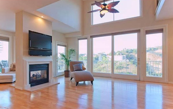 A room inside the Hollywood Hills home of late...