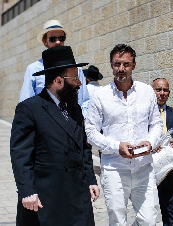 David Arquette celebrates his bar mitzvah at the Western Wall, the holiest prayer sitein Judaism, in Jerusalem's Old City on Monday, June 11, 2012.