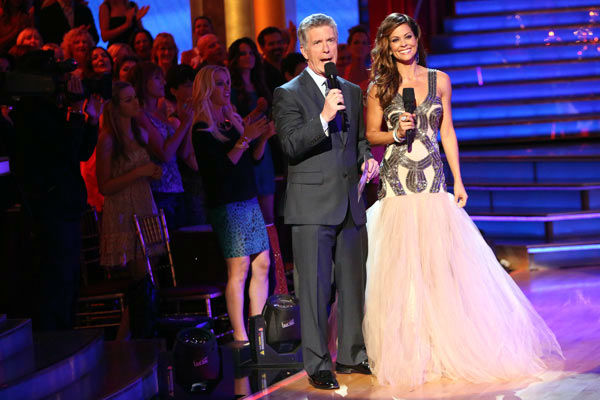 Hosts Tom Bergeron and Brooke Burke Charvet...