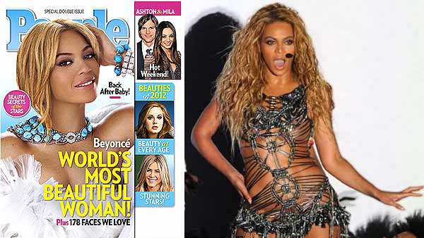 Beyonce was named 'Most Beautiful Woman' of 2012 and graces the cover of the magazine's annual 'Most Beautiful issue.' / Beyonce performs at the 2011 Billboard Music Awards in Las Vegas on Sunday, May 22, 2011.