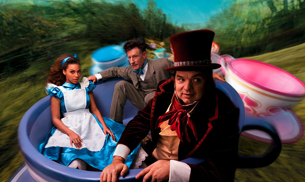 Beyonce plays Alice, Oliver Platt plays the Mad...