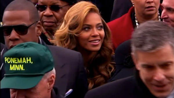 Beyonce is seen in the crowd after President...