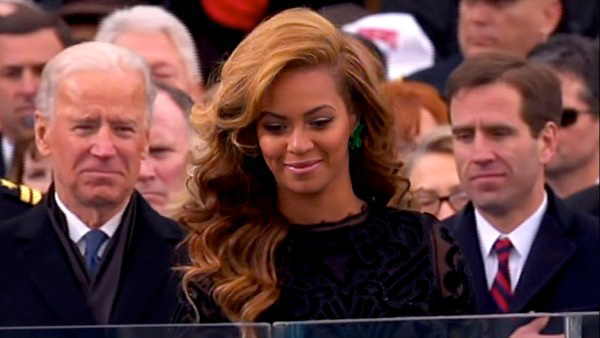 Beyonce performs the national anthem after...