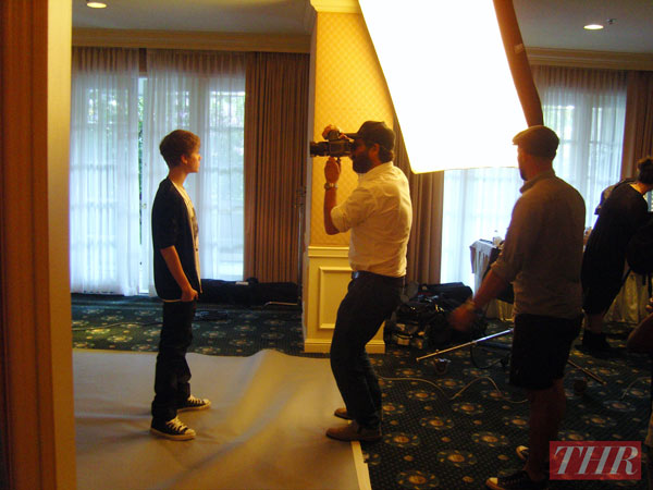 Justin Bieber pictured in a behind-the-scenes...