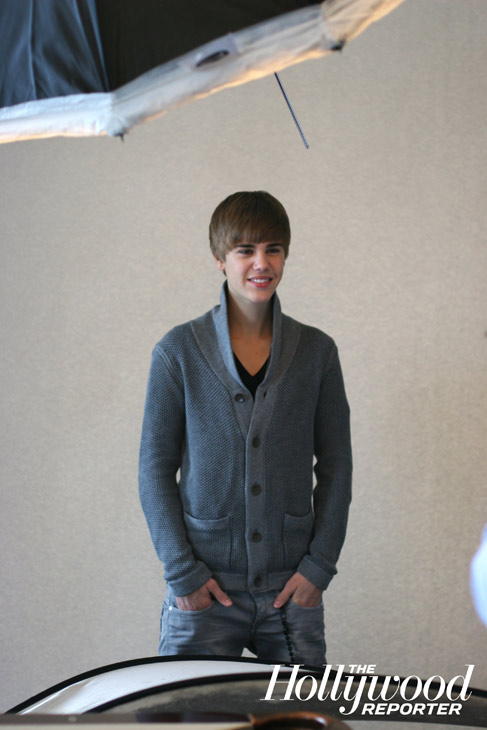Justin Bieber in a behind-the-scenes photo from...