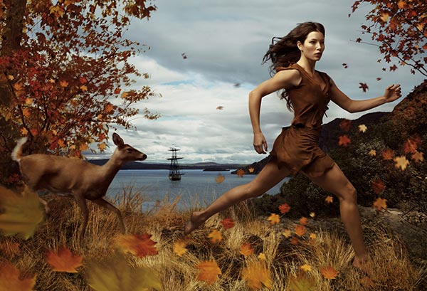 Jessica Biel plays Pocahontas in Annie...