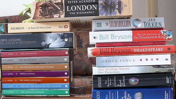 A photo of Books.