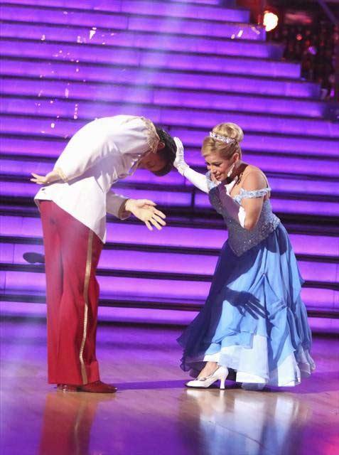 Sabrina Bryan and Louis Van Amstel appear in a...