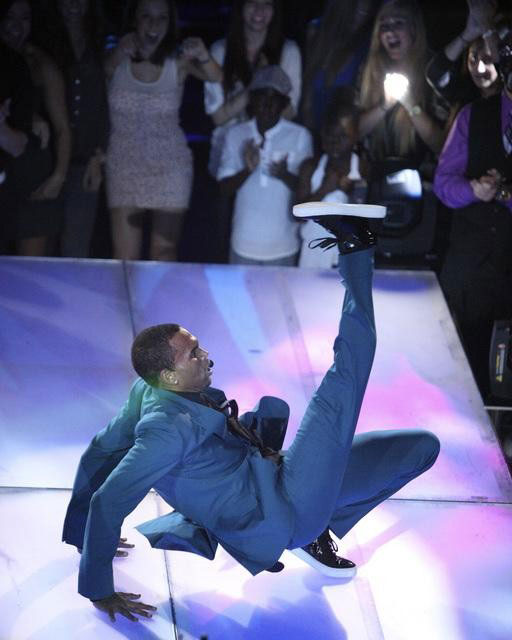 Chris Brown performed on the ballroom stage and...