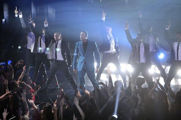 Chris Brown performed on the ballroom stage and...