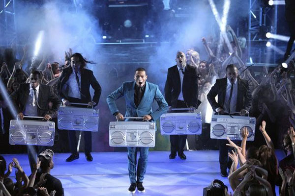Chris Brown performed on the ballroom stage and...