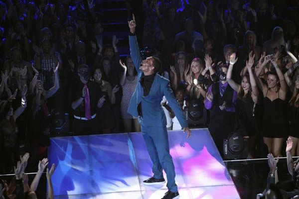 Chris Brown performed on the ballroom stage and...