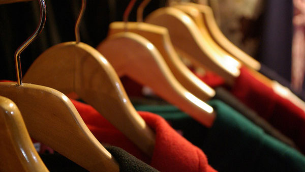 A photo of clothes hangers.